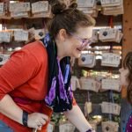 Mom and daughter laughing in Japan