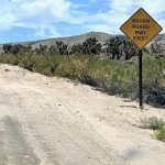 ROUGH ROADS MAY EXIST road sign in the Mojave Desert