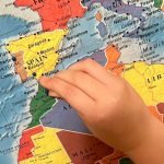 Child add a pin to a world map